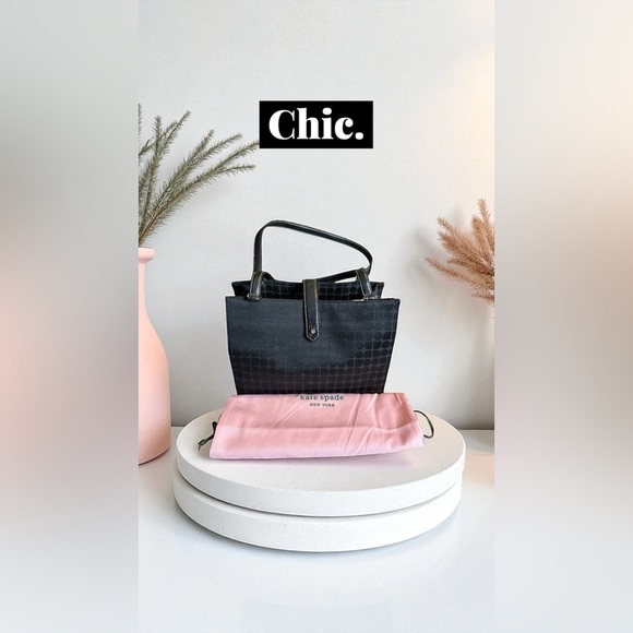 kate spade Handbags - KATE SPADE BLACK CANVAS VINTAGE Y2K TOTE EUC